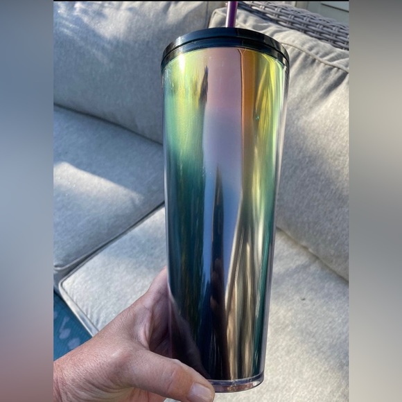 Starbucks Oil Slick Ombre Rainbow Iridescent Tumbler Cold Cup Venti 24oz 2021 - Picture 13 of 15